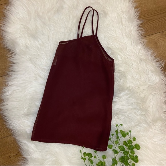 AMERICAN APPAREL Sheer Burgundy Tank - Picture 5 of 6